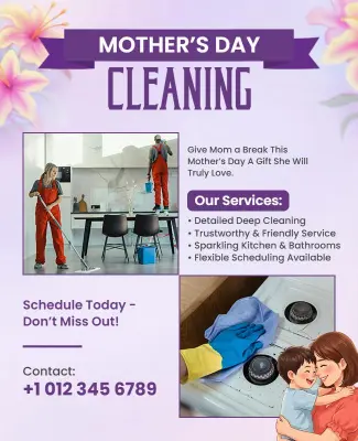 Mother's Day Cleaning Service Flyer Template
