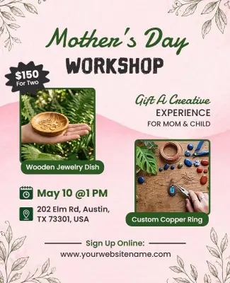 Mother's Day Creative Workshop Poster Template
