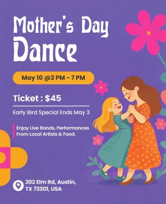 Mothers Day Dance Event Flyer Template