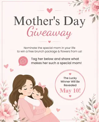 Mother's Day Giveaway Celebration Poster Template