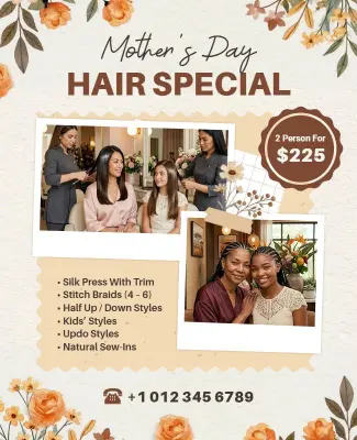 Mother's Day Hair Salon Special Poster Template