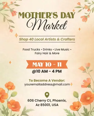 Mother's Day Market Event Flyer Template