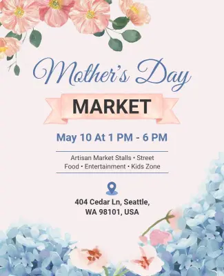 Mother's Day Market Event Poster Template