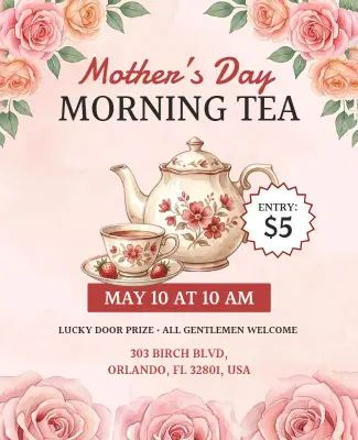 Mother's Day Morning Tea Event Poster Template