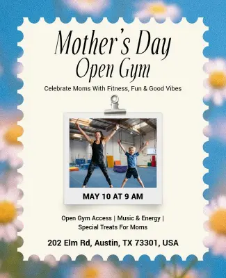 Mother's Day Open Gym Event Poster Template