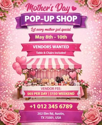 Mother's Day Pop-up Shop Event Flyer Template