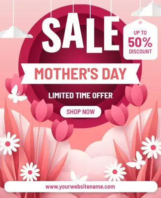 Mother's Day Sale Discount Flyer Template
