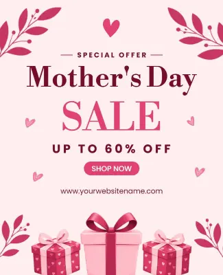 Mother's Day Sale Discount Poster Template