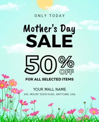 Mothers Day Sale Flyer or Scandal and Guardsman Red Mothers Day Flyer Template