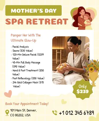 Mother's Day Spa Retreat Promotion Poster Template