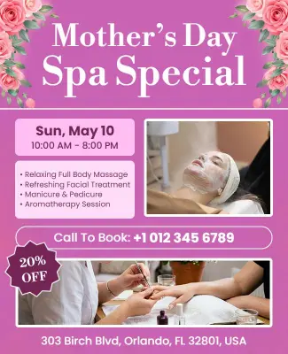 Mother's Day Spa Special Promotion Flyer Template