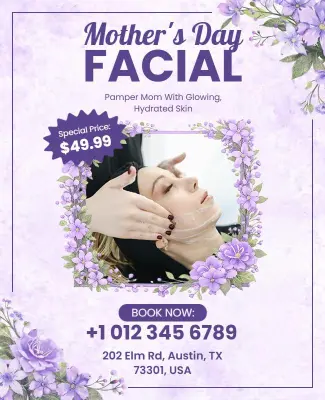 Mothers Day Special Facial Promotion Flyer Template