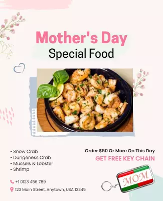 Mothers Day Special Flyer or Mothers Day Food Flyer Template