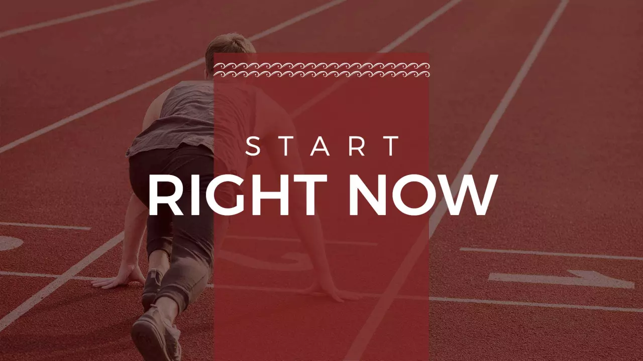 Motivational Athlete on Red Track for Sports Banner Template
