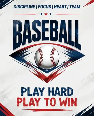 Motivational Baseball Team Spirit Poster Template