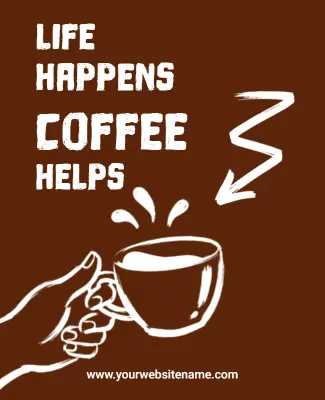Motivational Coffee Quote Typography Poster Template