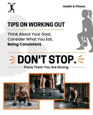 Motivational Fitness Tips Workout Poster Template