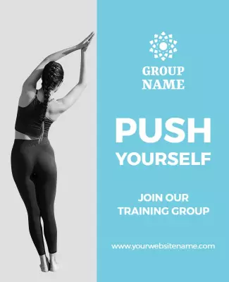 Motivational Fitness Training Group Join Poster Template