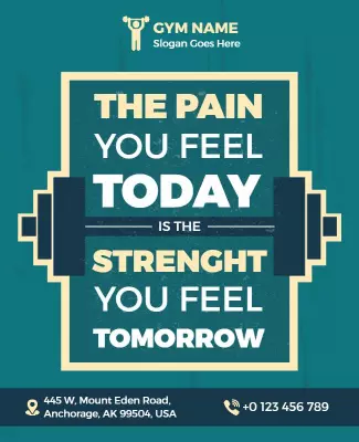 Motivational Gym Advertisement Flyer Template