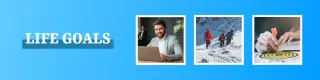 Motivational Life Goals with Blue Gradient for LinkedIn Banner Template