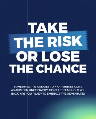 Motivational Risk and Opportunity Quote Poster Template
