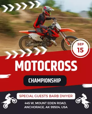 Dynamic Red Motocross Championship Event Flyer Template