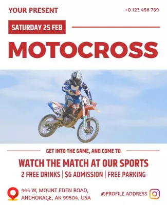Motocross Racing Event Promotional Flyer Template