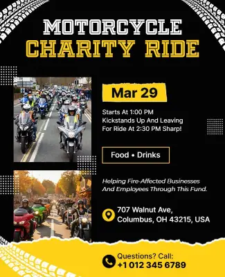 Motorcycle Charity Ride Event Poster Template