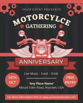Motorcycle Gathering Anniversary Event Flyer Template