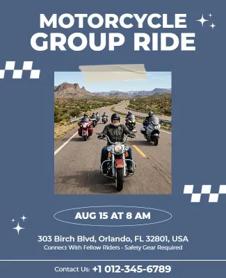 Motorcycle Group Ride Event Flyer Template