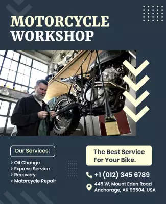 Motorcycle Repair Workshop Service Flyer Template