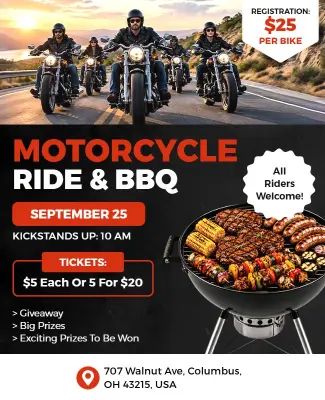 Motorcycle Ride and BBQ Event Flyer Template