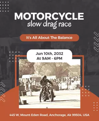 Motorcycle Slow Drag Race Event Flyer Template