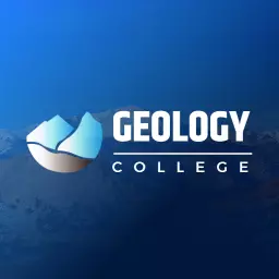 Mountain Peaks and Blue Background Showcasing Geology Logo Template