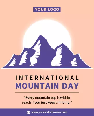 Mountain Theme Inspirational International Mountain Day Poster Template