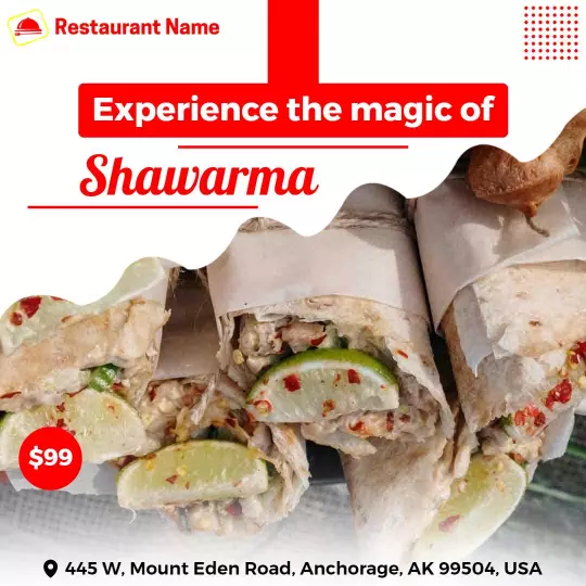Mouthwatering Shawarma Delight Experience at Top Restaurant Ad Template