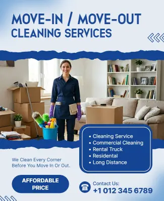 Move-in Move-Out Cleaning Services Poster Template