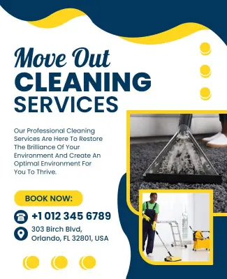 Move Out Cleaning Services Advertisement Poster Template