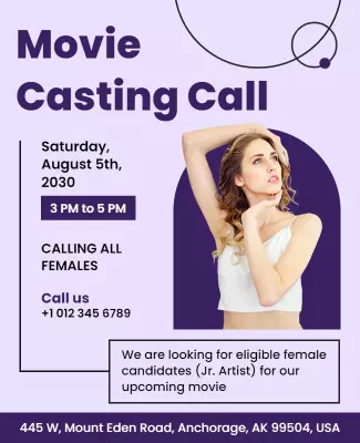 Movie Casting Call Event Flyer Template