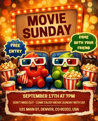 Movie Sunday Event Flyer Template