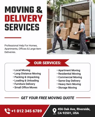 Moving and Delivery Services Flyer Template