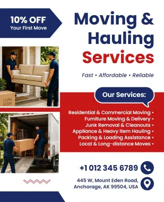 Moving and Hauling Services Promotional Flyer Template