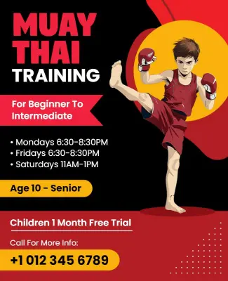 Muay Thai Training Classes Flyer Template