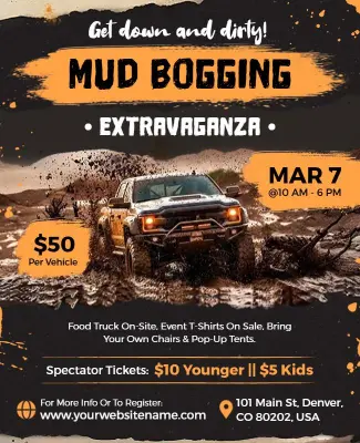 Mud Bogging Adventure Extravaganza Flyer Template