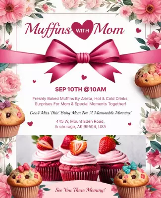 Muffin Morning with Mom Event Flyer Template