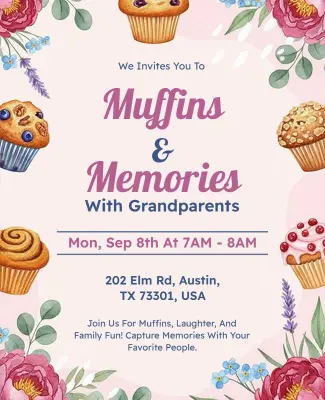 Muffins and Memories Event Flyer Template