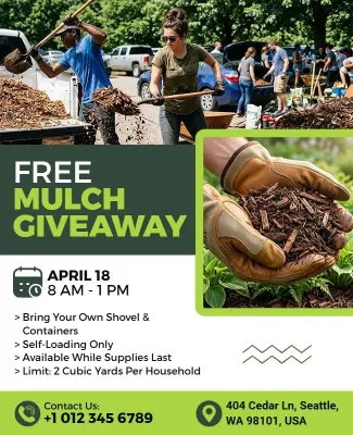 Mulch Giveaway Event Flyer Template
