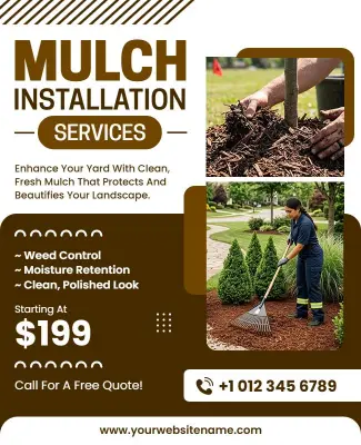 Mulch Installation Services Flyer Template