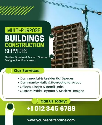 Multi-Purpose Construction Services Advertising Flyer Template