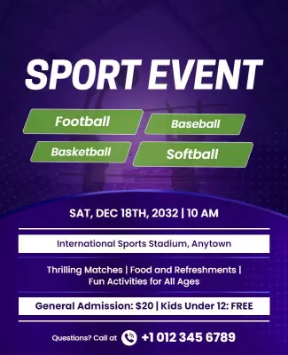 Multi Sport Family Event Flyer Template